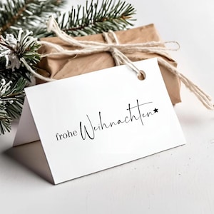 Stempel frohe Weihnachten // Holzstempel Geschenkanhänger // Geschenkstempel // Weihnachten
