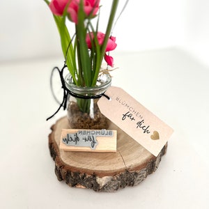 Stempel Blümchen für dich // Holzstempel Geschenkanhänger // Geschenkstempel // Geburtstag