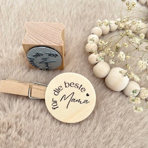 Stempel für die beste Mama // Holzstempel Geschenkanhänger // Geschenkstempel/ Muttertag Bild 1