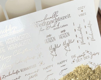 NEU! Metallic GOLD Kerzentattoos/2in1 Folie filigrane verschiedene Sprüche | Motive || Kerzen dekorieren || Wasserschiebefolien ||Stabkerzen