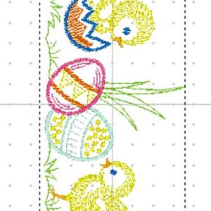 Easter chicks with easter eggs pes file embroidery machine digital embroidery eggs easter flea digital embroidery