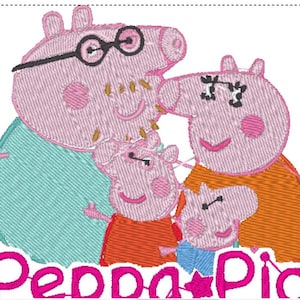 Peppa pig logo embroidery file embroidery file brother embroidery machine cartoon