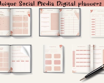 Social Media Planner | Inhalt Kalender | Instagram Planner | Marketing Social Media Planner | Marketing Planer | Social Media Post Planner
