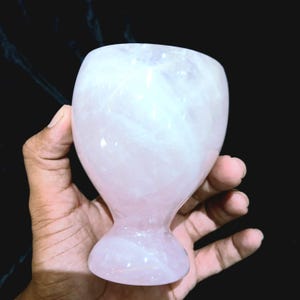 Rose Quartz Wine Glass Chalice | Crystal Goblet for Self Love & Healing | Gemstone Tumbler Cup | Spiritual Crystal Drinkware | Rose Quartz