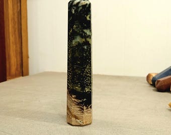 Palm Root Crystal Tower: Fossilized Obelisk for Grounding & Meditation