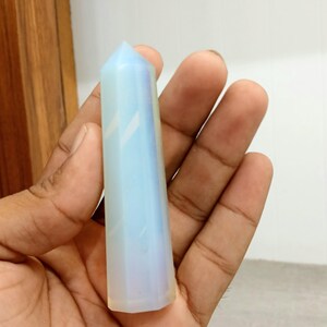 Opalite Crystal Tower Wands – 2-Piece Combo Polished Obelisks for Calm, Clarity & Inner Peace – Small Healing Crystal Points for Meditation,