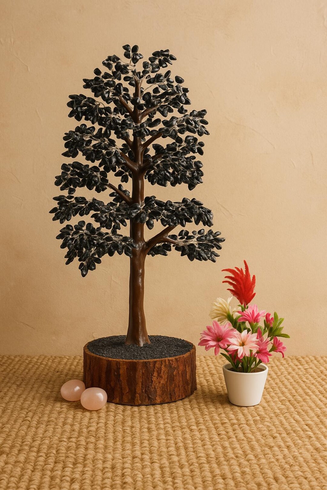 Black Obsidian Crystal Tree | Handmade Energy Gemstone Decor - Etsy