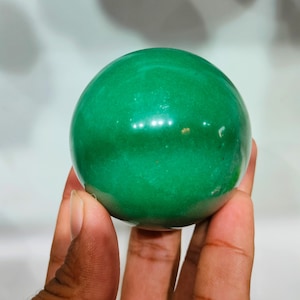 Esfera de aventurina verde (40-55 mm): bola de cristal brasileña para la prosperidad y la suerte / Piedra de aventurina pulida / Regalo de cristal para el chakra del corazón