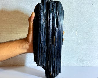 Black Tourmaline Crystal Specimen: Large Raw Natural Protection Stone