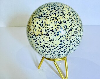 Dalmatian Jasper Sphere: Polished Stone for Root Chakra Healing