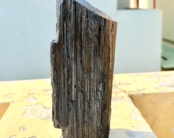 Black Tourmaline Crystal Raw : Tourmaline Rough, Grounding Stone, Gift