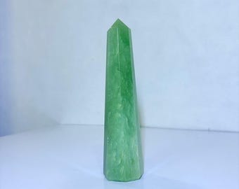 Green Aventurine Crystal Tower: Hand-Polished Obelisk Wand