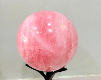 Dark Pink Rose Quartz Sphere – Extra Large Crystal Ball, 6 Inch