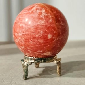 Orange Calcite Sphere – Uplifting Energy Crystal for Creativity, Positivity Confidence | Natural Orange Calcite Polished Solar Plexus Stone
