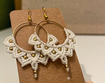 Macrame Earrings Mandala Hanging Earrings