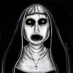 Valak Print, The nun print, Halloween decoration, scary decor, horror decoration, Halloween present, scary gift.
