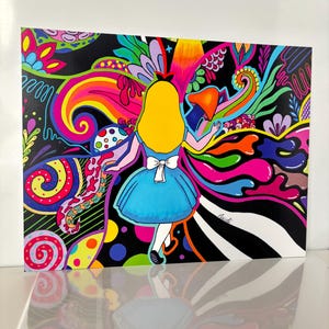 Absolem Print, Alice in wonderland print, trippy decoration, vibrant decor, Alice in wonderland present, trippy gift.