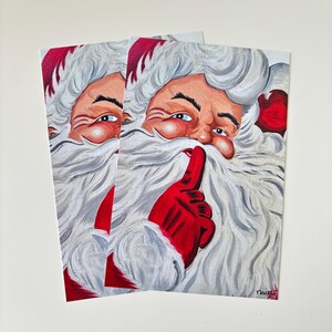 Impresión navideña, impresión de Papá Noel del original, decoración navideña, decoración navideña, regalo de Navidad, postal navideña, decoración de Papá Noel