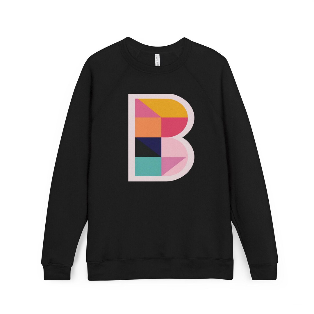 Geometric Colorblock Letter B Sweatshirt | Monogram Initial Crewneck - Etsy