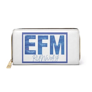 EFM Runway Design Zipper Wallet: Vibrant PU Leather Organizer