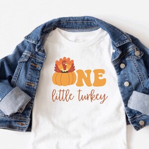Thanksgiving 1st Birthday Shirt, One Little Turkey T-Shirt, Turkey is One Birthday Outfit, November First Birthday, Fall Bday Theme