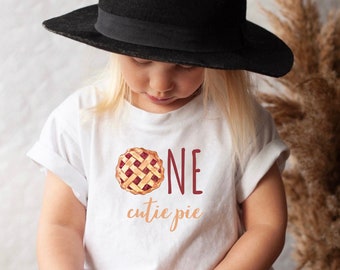 Thanksgiving 1st Birthday Shirt, One Cutie Pie T-Shirt, Pie Themed Birthday Shirt, November First Birthday, Fall Bday Theme, Cutie Pie Bday