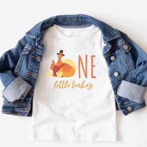 Thanksgiving 1st Birthday Shirt, One Little Turkey T-Shirt, Turkey is One Birthday Outfit, November First Birthday, Fall Bday Theme