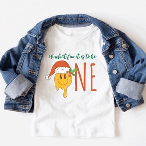 Oh What Fun it is to be One Birthday Shirt, Christmas First Birthday Tshirt, Winter Onederland Birthday, 1st Birthday, Santa Bday, December