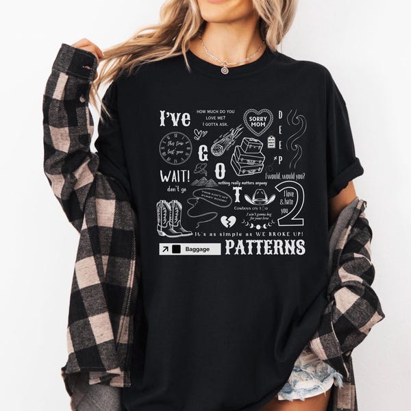 Patterns Album Collage Comfort Colors Shirt, Tour Tshirt, Kelsea, Trendy