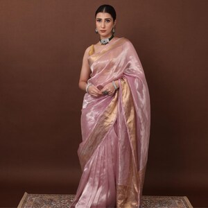 Tissue zijden sari-pure banarasi met blouse