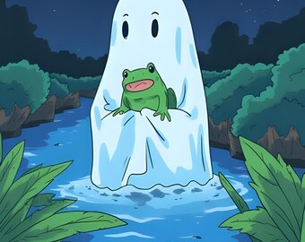 Camiseta SVG de Halloween con diseño de fantasma y rana