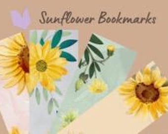 Marcapáginas de girasol para imprimir