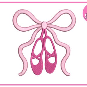 Ballet Bow Embroidery , Classic Bow Embroidery design, Mini Bow Satin Stitch Shoes Embroidery Designs , Ballerina Slippers  Embroidery