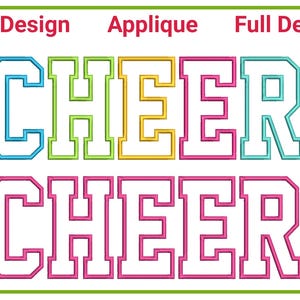 Cheer Applique Embroidery Satin Stich Design Cheerleader Designs Embroidery