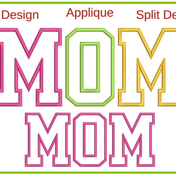 Mom Applique Embroidery Satin Stich Design Mother's day Designs Embroidery