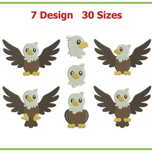Set ricamo Aquila, Mini Set disegno ricamo Aquila, set disegno ricamo Aquila, set macchina del 4 luglio, 4 luglio, 7 Design 30 dimensioni
