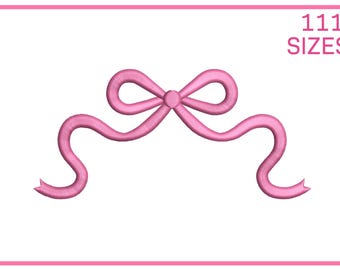 Bow Embroidery Stitch , Classic Bow Embroidery design, Mini Bow Satin Stitch Embroidery Designs