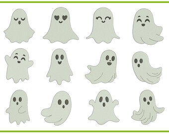 Mini Ghost Embroidery Fill Stitch , Cute Ghost Filled  Embroidery design, Halloween embroidery Designs