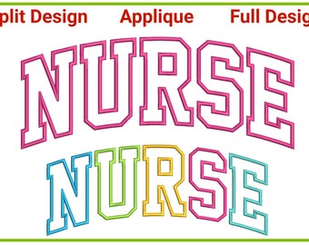 Nurse Applique Embroidery Satin Stich Design Medical Designs Embroidery