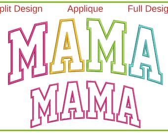 Mama Applique Embroidery Satin Stich Design Mother&#39;s day Designs Embroidery
