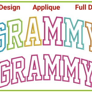 Grammy Apliques Bordado Diseño de punto de satén Diseños para el día de la madre Bordado
