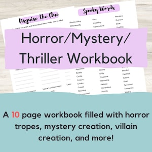 Printable Horror/Mystery/Thriller Sheets | Writing Horror/Mystery/Thriller Workbook | Digital Workbook | Printable Template