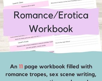Afdrukbare romantiek- en erotische bladen | Werkboek Romantiek en Erotica schrijven | Werkboek Romantiek | Digitaal werkboek | Afdrukbare sjabloon