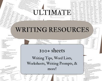 Schrijfhulpmiddelen voor schrijvers | Schrijftips | Werkbladen | Schrijfinstructies | Woordenlijsten | Boekplanning | Boeken schrijven | Pdf en Google-documenten