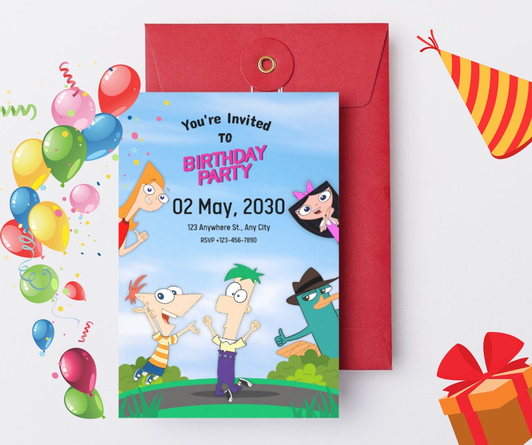 Phineas And Ferb Birthday Invitations Printables