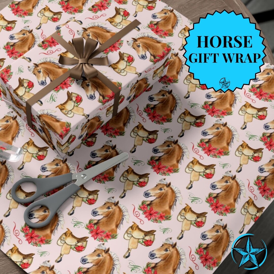 Horse Christmas Wrapping Paper. Vibrant Ecofriendly Christmas Etsy