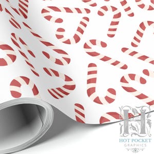 Vintage Candy Cane Wrapping Paper - Christmas Luxury Gift Wrap - Vibrant & Eco-Friendly for Holiday Gifts and Presents for Adults and Kids