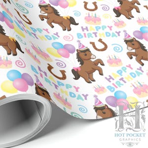 Horse Birthday Wrapping Paper: Eco-Friendly Gift Wrap for Horse Lovers