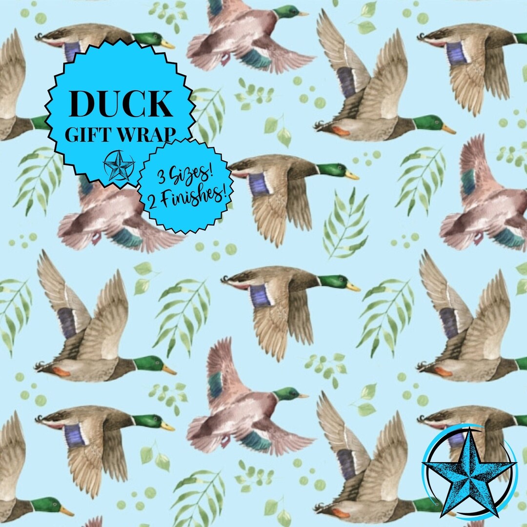 Duck Wrapping Paper. Vibrant Ecoluxury Hunting Birthday Theme Gift