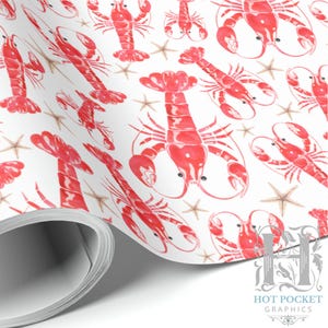 Lobster Wrapping Paper: Elegant Coastal Gift Wrap, Eco-Friendly